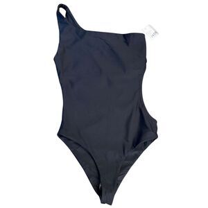 Jade Swim Women's Sena One-Shoulder Cut-Out Black Swimsuit Size L